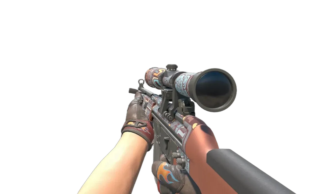 G3SG1 Ancient Ritual with Blaze Sport Gloves CS2 skin combo