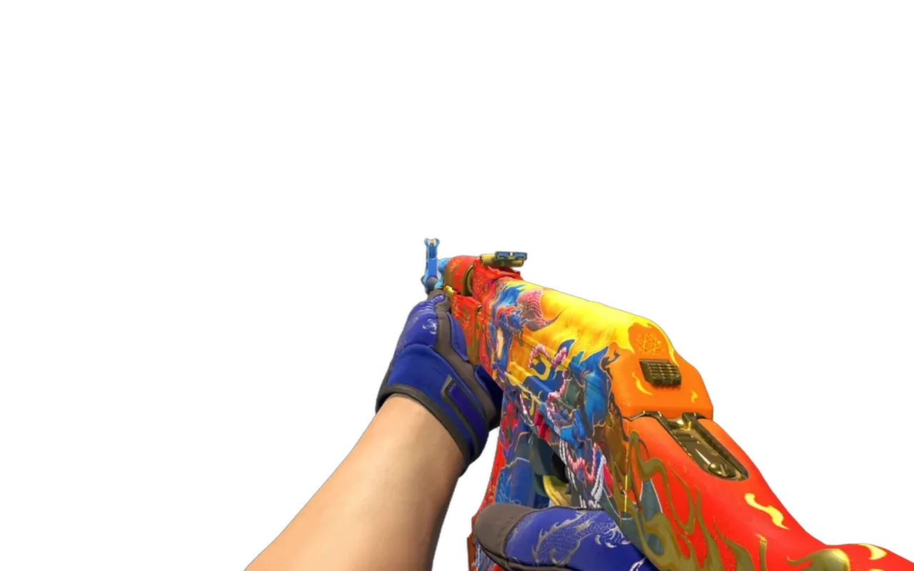 AK-47 Consequence of the Jinn with Cloud Chaser Specialist Gloves CS2 skin combo