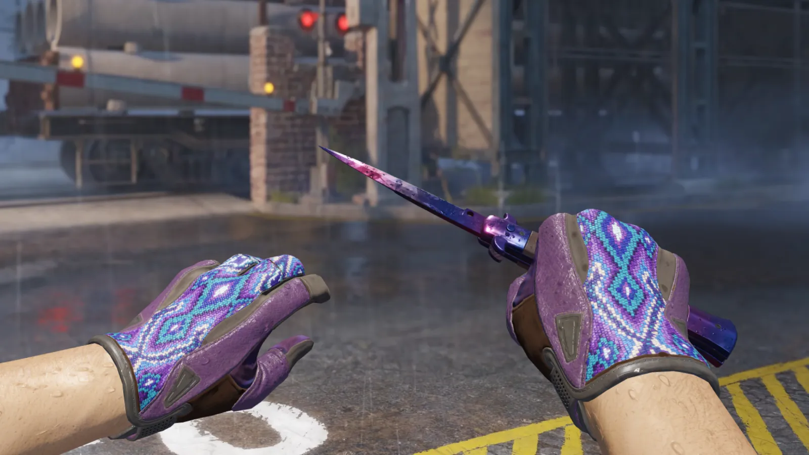 Stiletto Doppler Violet Beadwork Gloves, CS2 skin combo screenshot