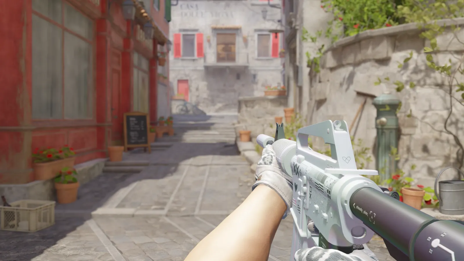 M4A1-S Printstream Snow Leopard Gloves, CS2 skin combo screenshot