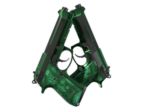 Dual Berettas | Polished Malachite, CS2 Dual Berettas skin